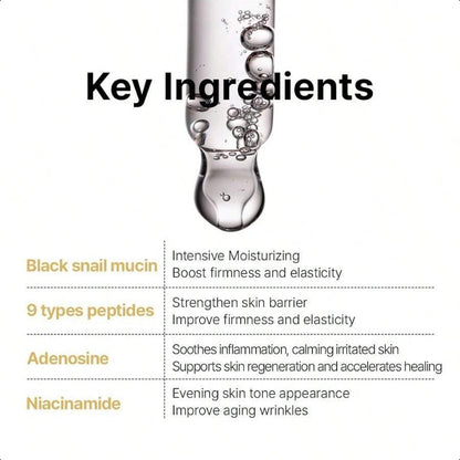 Farmstay Black Snail & Peptide9 Perfect Ampoule, Korean Snail Mucin Serum For Elastic & Glow Skin, Boosting Radiance & Repairing Skin Barrier Serum, For Women & Men, Korean Skin Care, 1.18 Fl. Oz.35ml