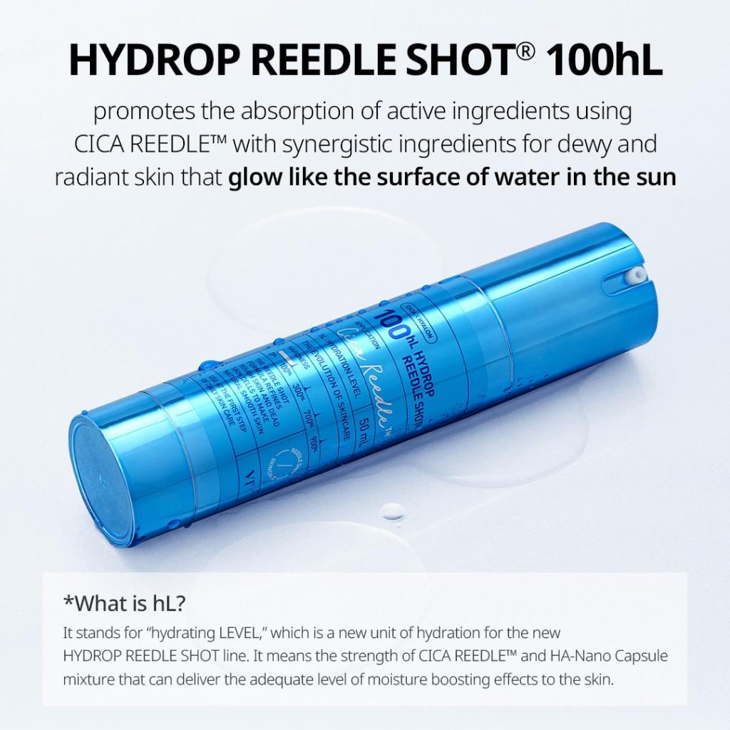 VT Hydrop Reedle Shot 100hL, 300hL, 700hL Moisturizing Booster, Deep Hydration