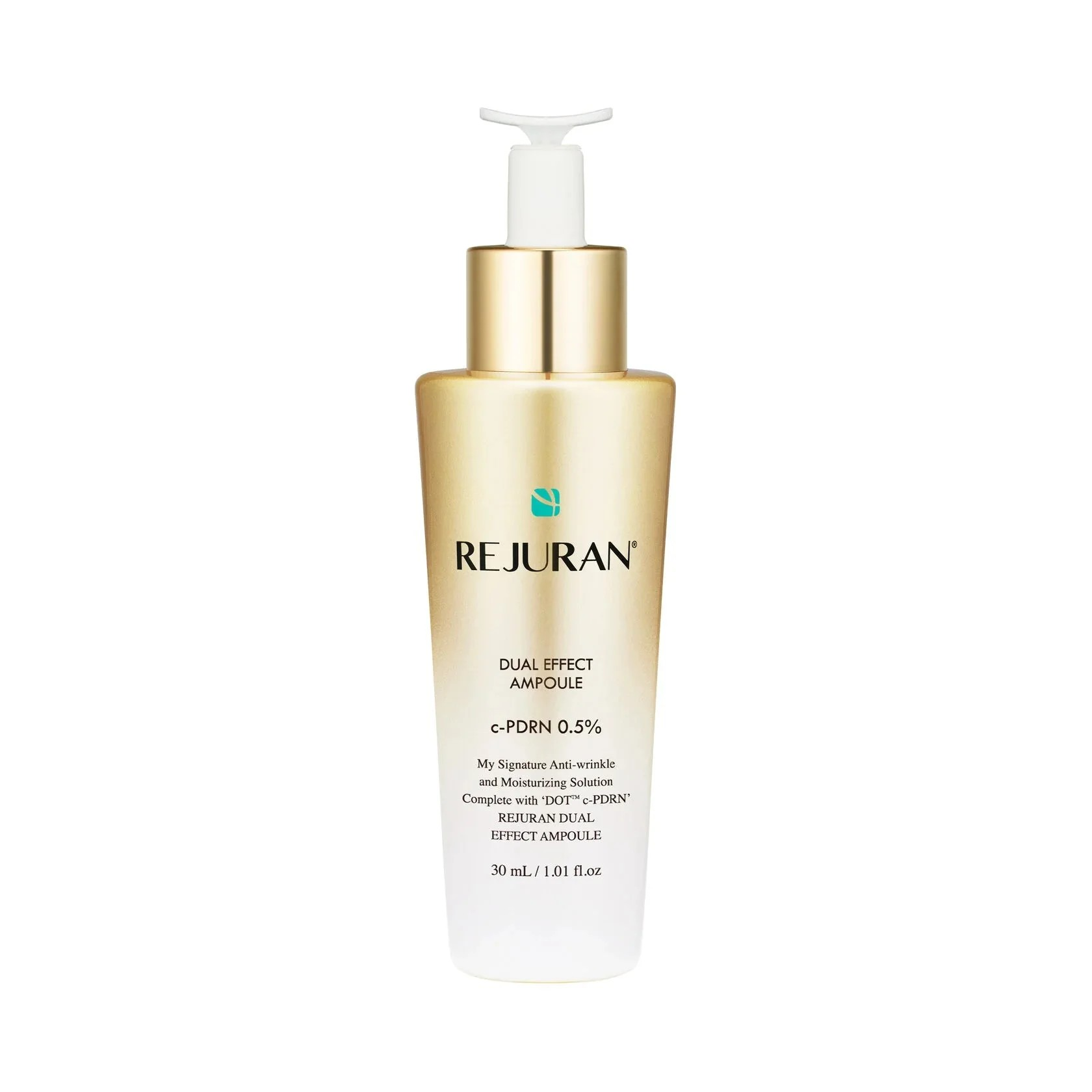 REJURAN Dual Effect Ampoule bottle on a white background