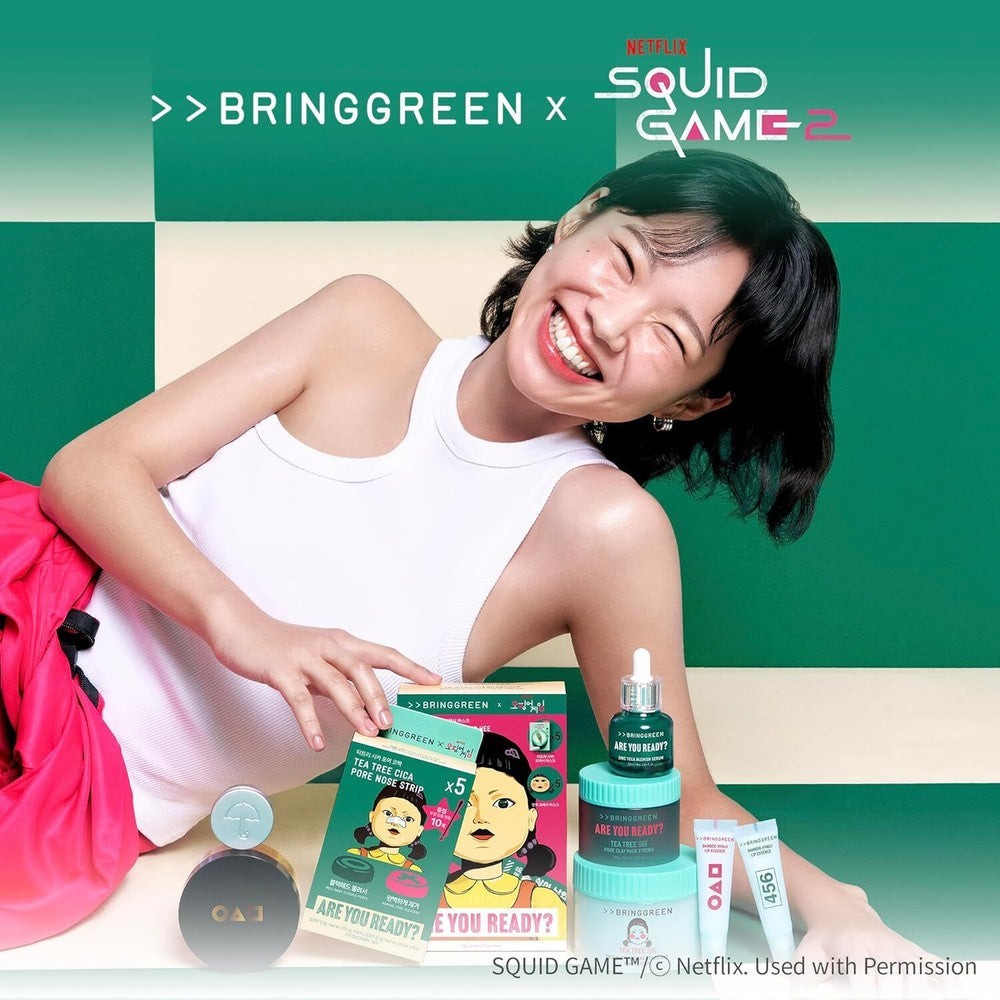 BRING GREEN X SQUID GAME Bamboo Hyalu Lip Essence Double Set 11g*2ea