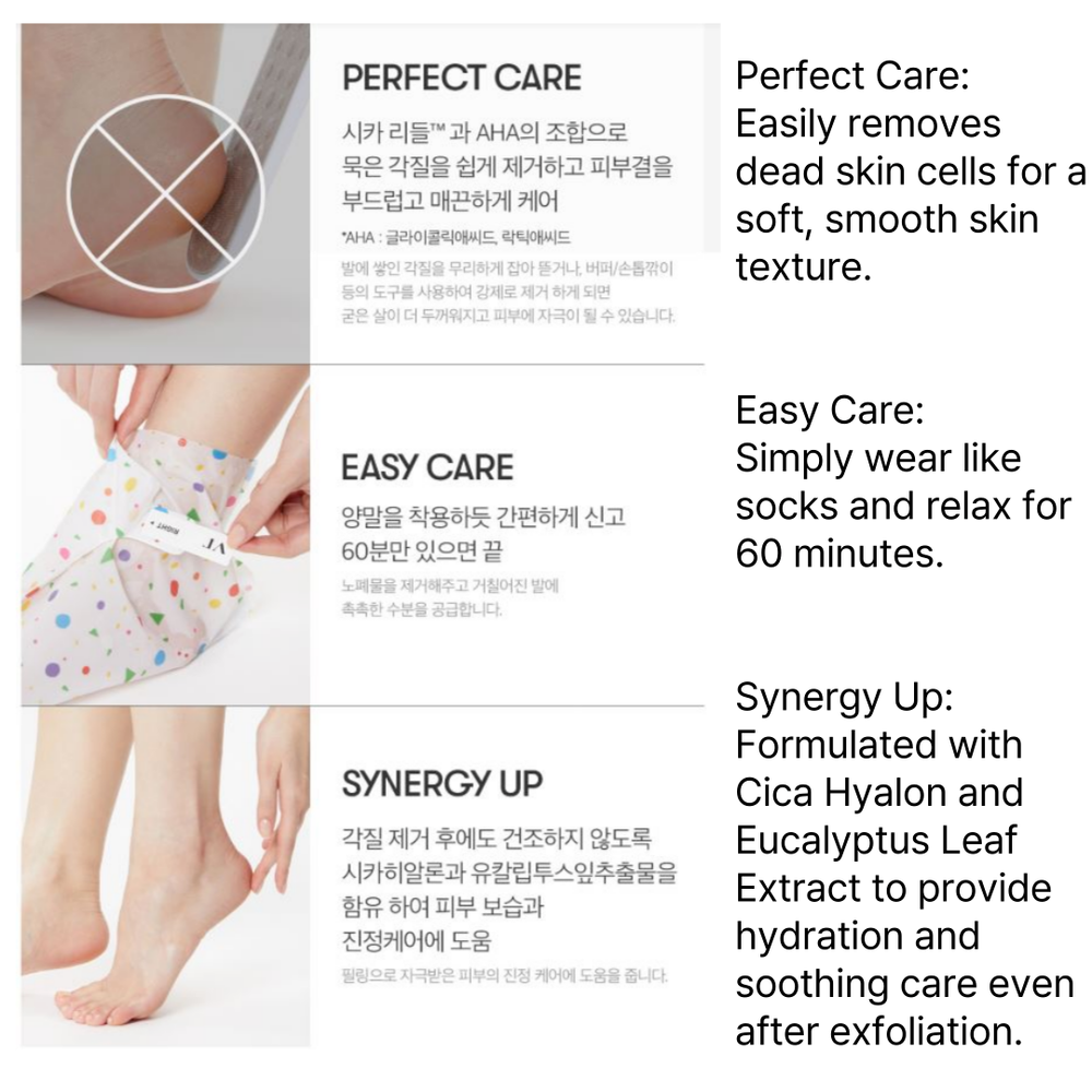 VT Reedle Shot Foot Peeling Mask 40ml One Step Deep Treatment Slip on Care Off  x 3EA