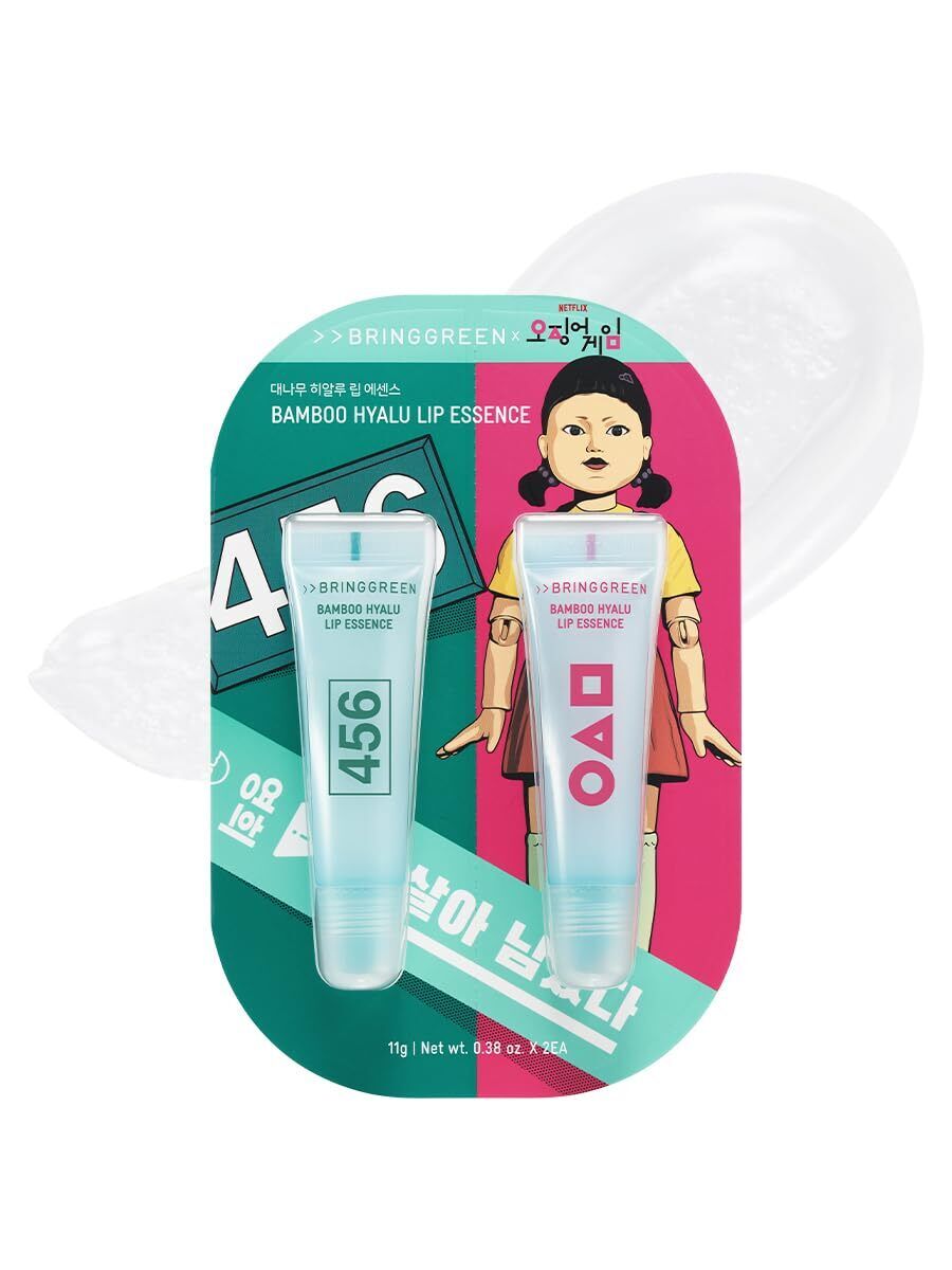 BRING GREEN X SQUID GAME Bamboo Hyalu Lip Essence Double Set 11g*2ea