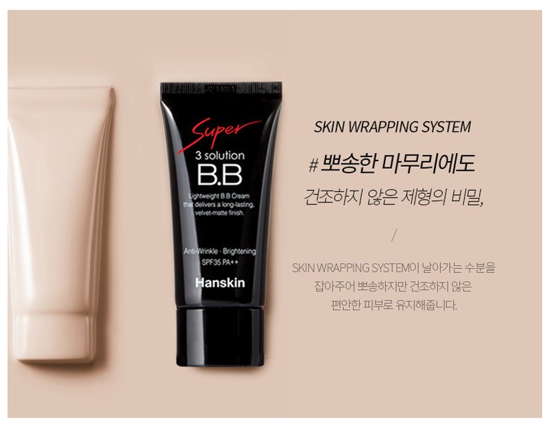 HANSKIN Super 3 Solution BB Cream SPF35 PA++ Anti Aging Smoothing Skin K beauty/30ml