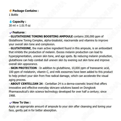 Centellian24 Glutathione Toning Boosting Ampoule 30ml