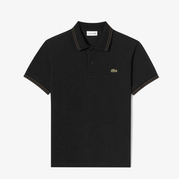 LACOSTE Golden Crocodile Logo Men's Round Neck Short Sleeve