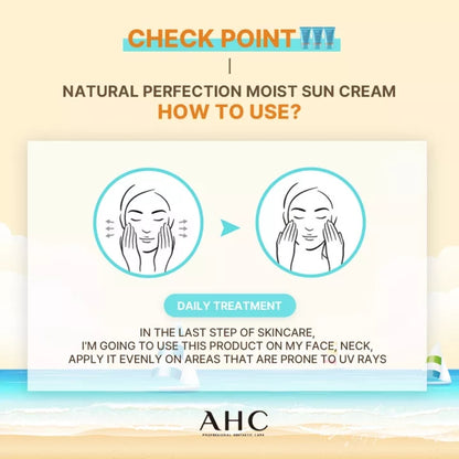 AHC Natural Perfection Увлажняющий солнцезащитный крем SPF50 + PA++ 50 мл