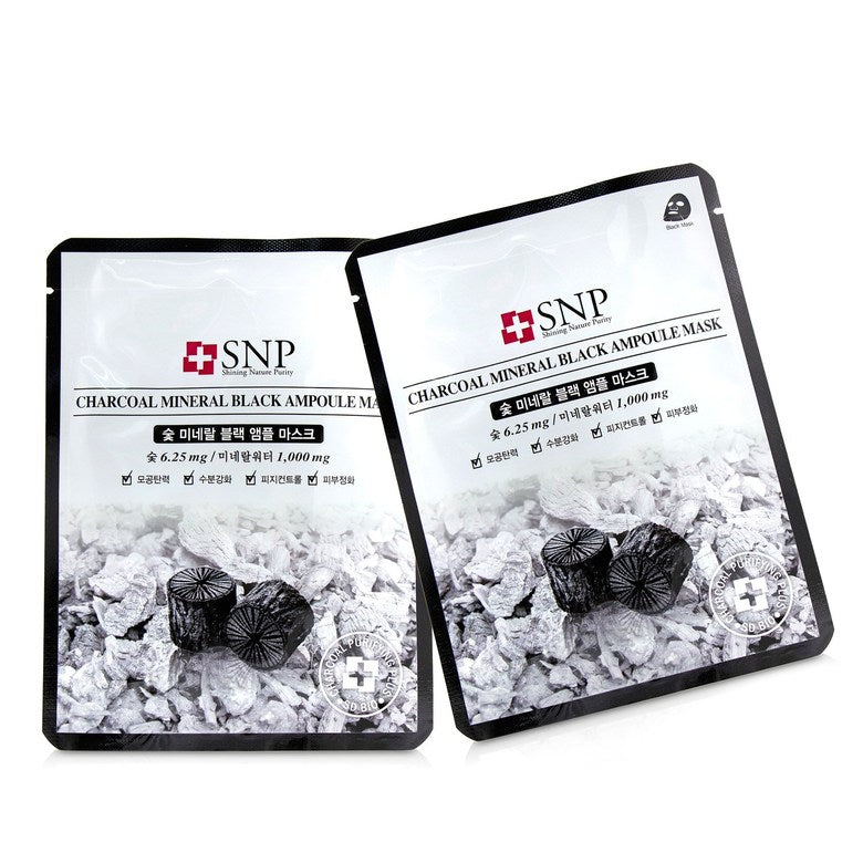 SNP Charcoal Mineral Black Ampolue Mask 10 pieces cosmetic shop