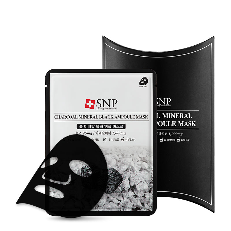 SNP Charcoal Mineral Black Ampolue Mask 10 pieces cosmetic shop